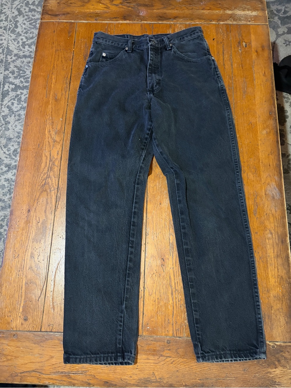 Wrangler Men's Dark Black Straight Jeans
